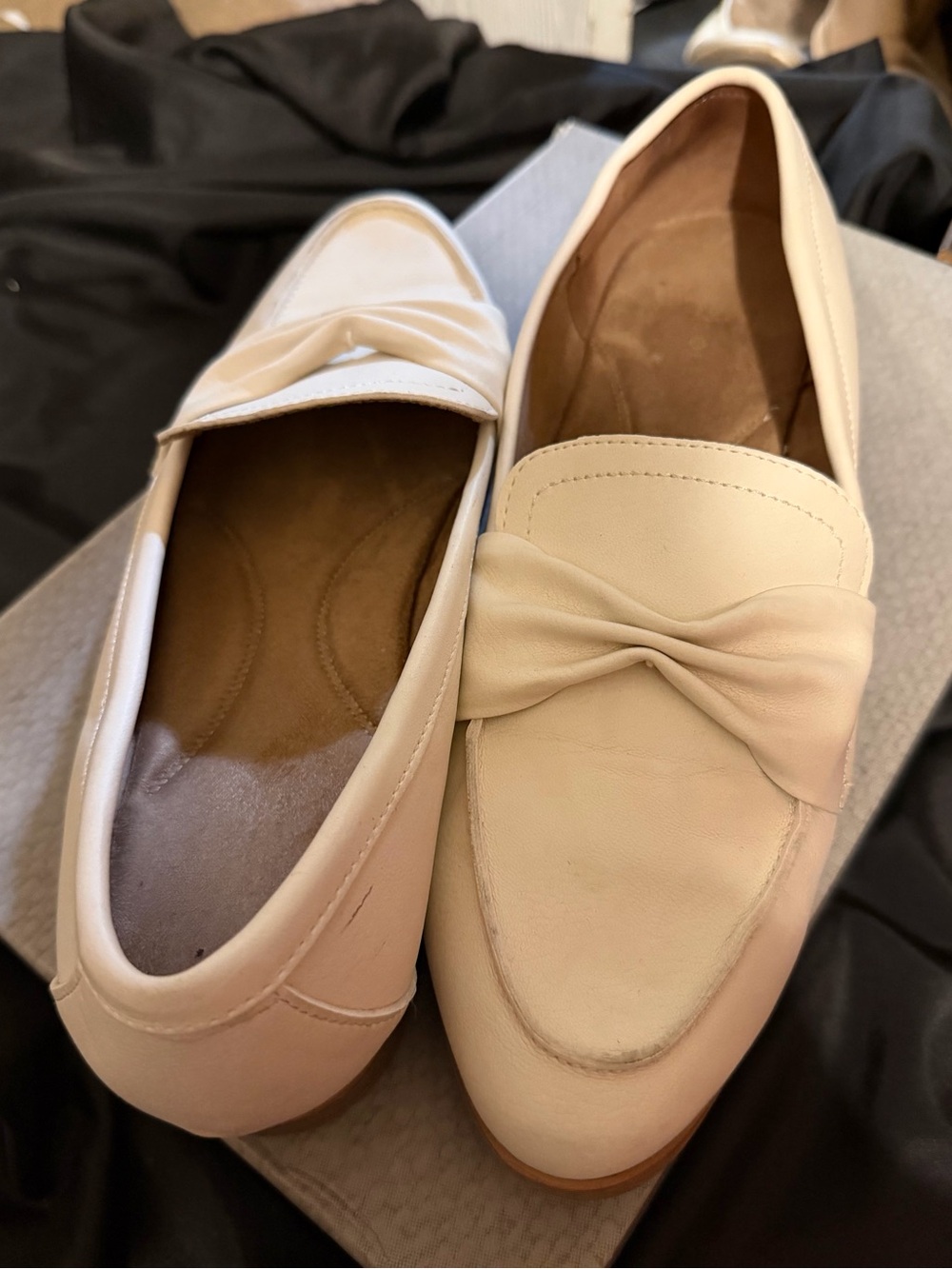 Aerosoles Cream Leather Twist Knot Loafers Flats Comfort Shoes size 11